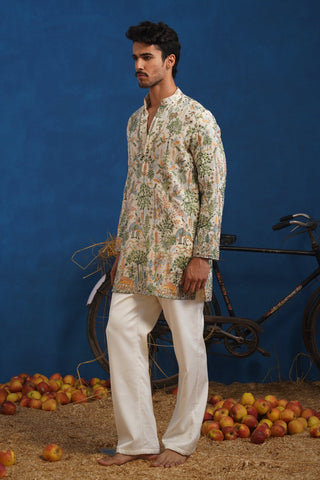 ORRY IN PARIND IVORY SHORT KURTA SET