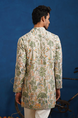 ORRY IN PARIND IVORY SHORT KURTA SET