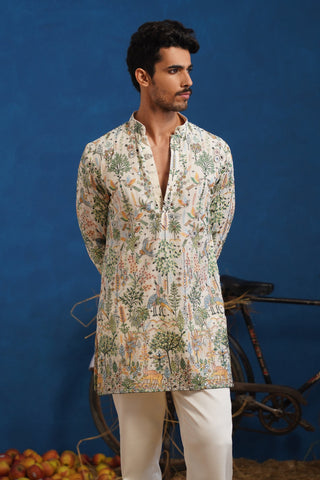 PARIND IVORY SHORT KURTA SET
