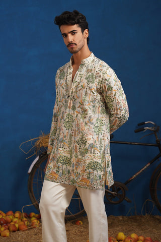 ORRY IN PARIND IVORY SHORT KURTA SET