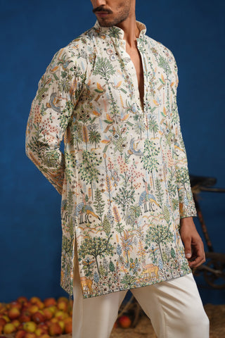 ORRY IN PARIND IVORY SHORT KURTA SET