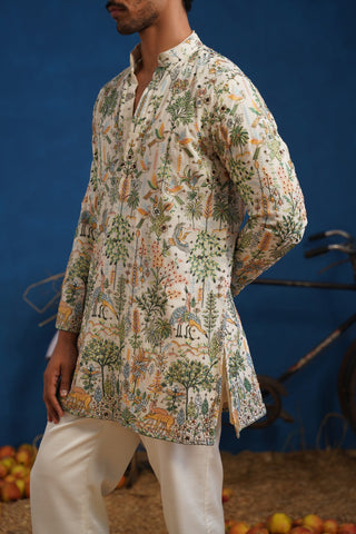ORRY IN PARIND IVORY SHORT KURTA SET