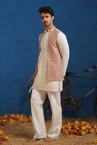 PRATEEK PINK SHORT KURTA JACKET SET