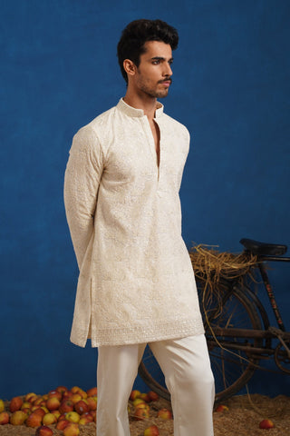 UDAY IVORY SHORT KURTA SET
