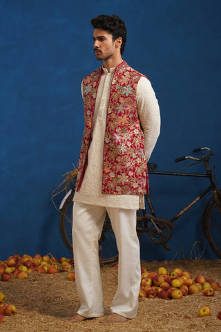 DEVISH HOT PINK SHORT KURTA JACKET SET