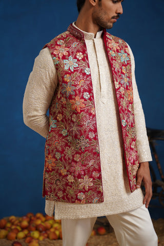 DEVISH HOT PINK SHORT KURTA JACKET SET