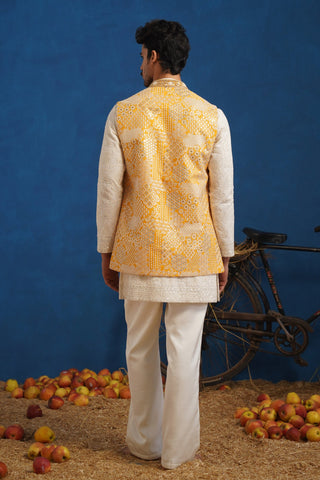 CHITRAY HALDI SHORT KURTA JACKET SET