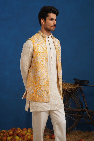 CHITRAY HALDI SHORT KURTA JACKET SET