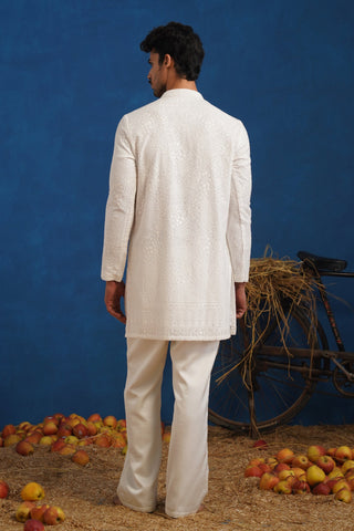 PRAVIN WHITE SHORT KURTA SET