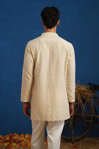 UDAYAN BEIGE SHORT KURTA SET