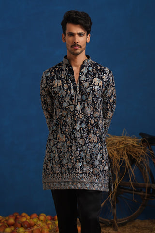 OMKAR BLUE SHORT KURTA SET