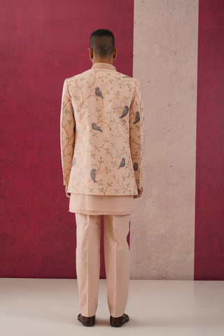 Devan -Peach open jodhpuri Set