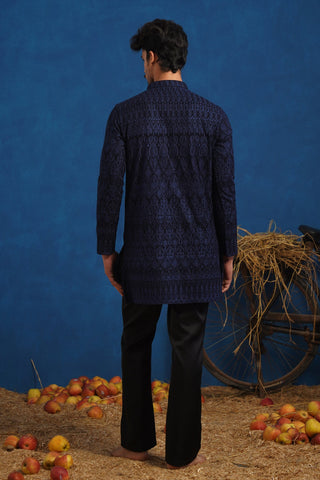 LALIT NAVY BLUE SHORT KURTA SET