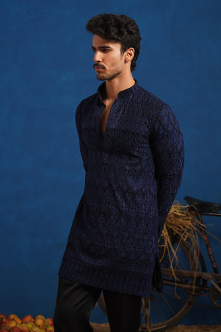 LALIT NAVY BLUE SHORT KURTA SET