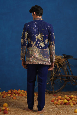 FOREST NAVY BLUE JODHPURI SET