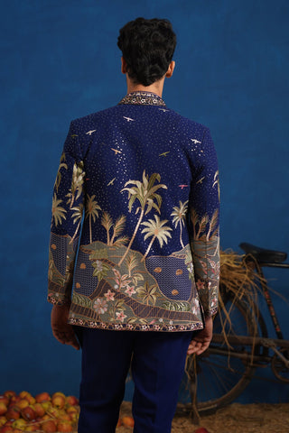 FOREST NAVY BLUE JODHPURI SET