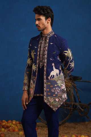 FOREST NAVY BLUE JODHPURI SET