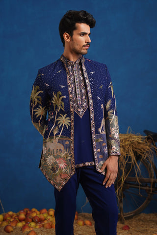 FOREST NAVY BLUE JODHPURI SET