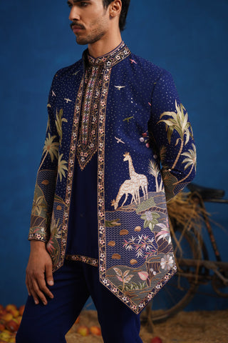 FOREST NAVY BLUE JODHPURI SET