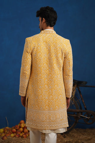 TEJASVI CUTDANA HALDI SHERWANI SET