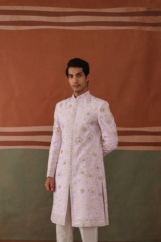 Riyan - Lilac Embroidered Indowestern