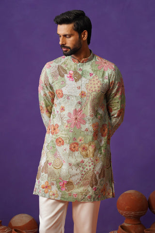 ZORAIN SKY BLUE SHORT KURTA SET
