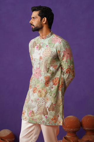 ZORAIN SKY BLUE SHORT KURTA SET