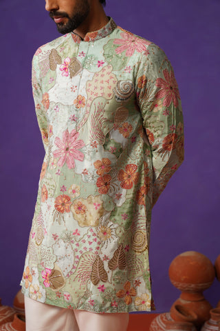 ZORAIN SKY BLUE SHORT KURTA SET