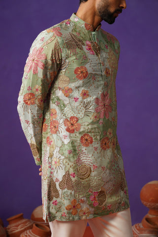 ZORAIN SKY BLUE SHORT KURTA SET