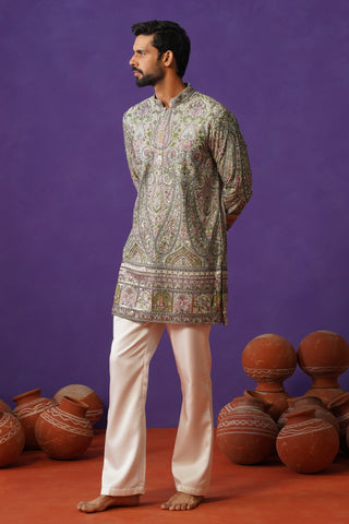 GULMARG SKY BLUE SHORT KURTA SET
