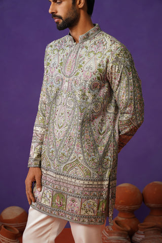 GULMARG SKY BLUE SHORT KURTA SET