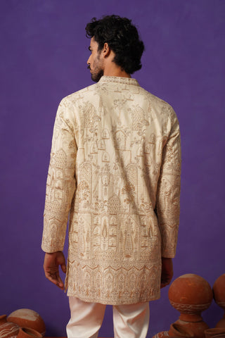 MAHAL IVORY SHORT KURTA SET