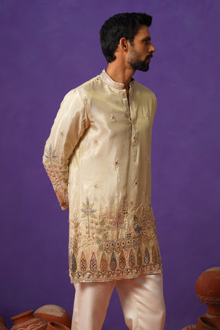BAGH-E-MAYUR IVORY SHORT KURTA SET
