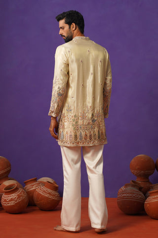 BAGH-E-MAYUR IVORY SHORT KURTA SET