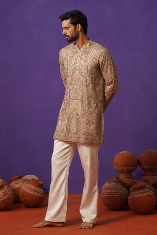 ZAFRAN CHIKU SHORT KURTA SET