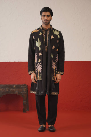 Sajid Shahid in Yashas Jacket Kurta Set with dupatta