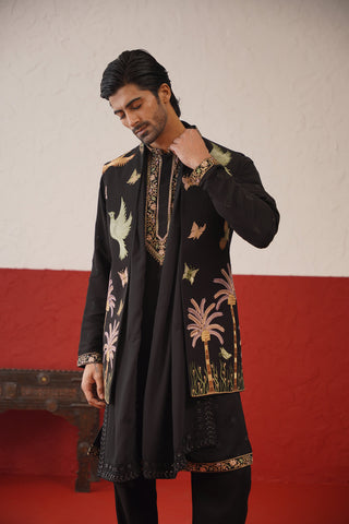Sajid Shahid in Yashas Jacket Kurta Set with dupatta