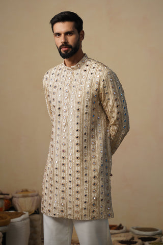 SHEESHA CUTDANA GOLD SHORT KURTA SET