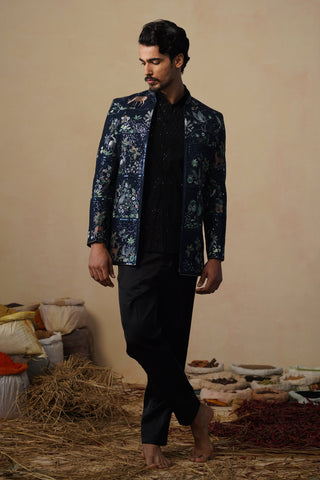 PRABAL NAVY BLUE JODHPURI SET