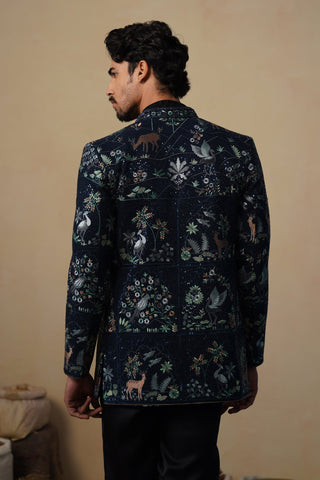 PRABAL NAVY BLUE JODHPURI SET