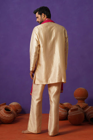 AVEN BEIGE SHORT KURTA DUPATTA SET