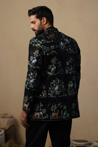 PRABAL BLACK JODHPURI SET