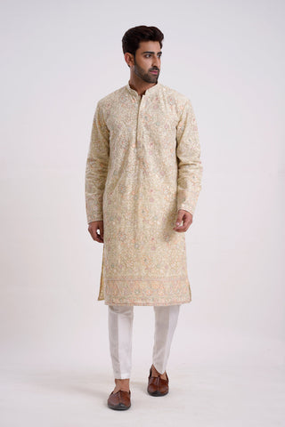 LIGHT MEHANDI VISCOSE GEORGETTE SEQUINED KURTA SET