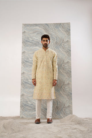 LIGHT MEHANDI VISCOSE GEORGETTE SEQUINED KURTA SET