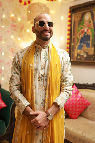 Devansh Kamboj in Vansh Multi Kurta set with patiyala and dupatta