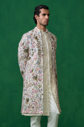 MOHSIN KHAN IN PHOOLPANKH IVORY INDOWESTERN SET