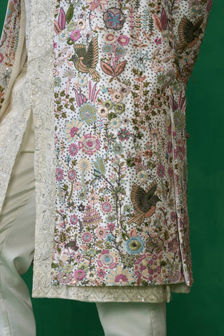 MOHSIN KHAN IN PHOOLPANKH IVORY INDOWESTERN SET