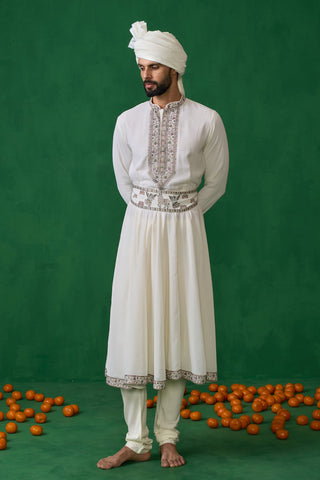 PICHWAI IVORY SHERWANI SET