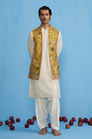 PHOOLPANKH HALDI KURTA JACKET SET