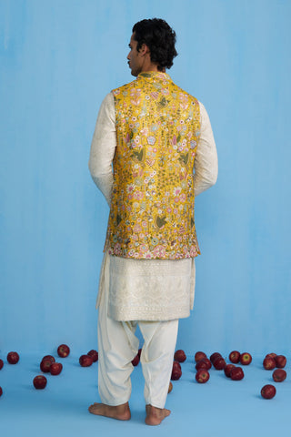 PHOOLPANKH HALDI KURTA JACKET SET